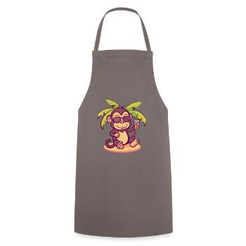 Monkey Summer Beach Vacation - Cooking Apron - grey - Front - AI Model Male 185 dark (185cm)