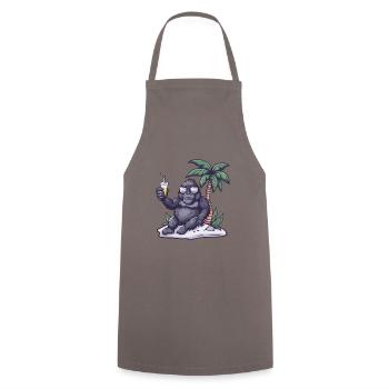 Gorilla Summer Beach Vacation - Cooking Apron - grey - Front - AI Model Male 185 dark (185cm)
