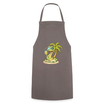 Schlange Kobra Sommer Strand Urlaub - Kochschürze - Grau - Vorne - AI Model Male 185 dark (185cm)