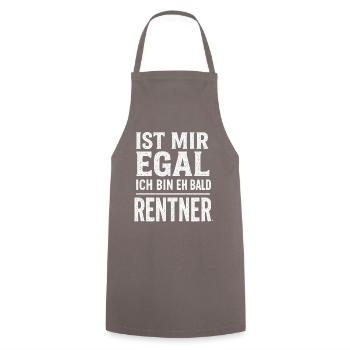 Je m’en fiche, retraité, papi, mamie - Tablier de cuisine - gris - Devant - AI Model Male 185 dark (185cm)