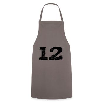 Maillot 12 Numéro - Tablier de cuisine - gris - Devant - AI Model Male 185 dark (185cm)