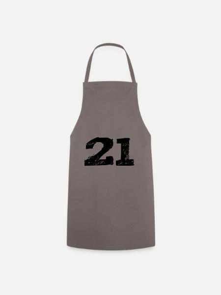 21 Zahl Trikot - Kochschürze - Grau
