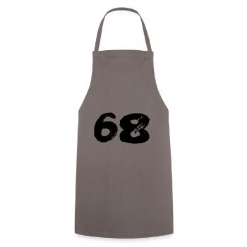 68 Maillot numéro - Tablier de cuisine - gris - Devant - AI Model Male 185 dark (185cm)