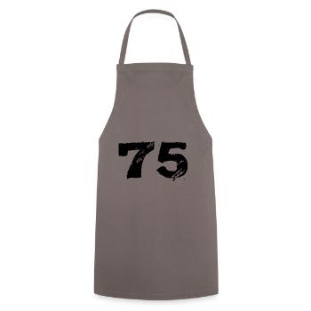 75 Number jersey - Cooking Apron - grey - Front - AI Model Male 185 dark (185cm)