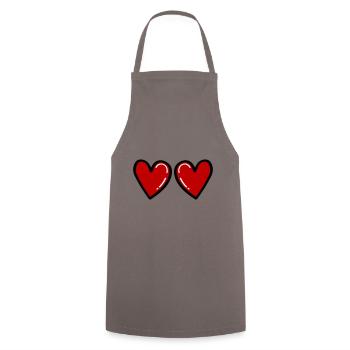 Hearts Love Symbol in Love - Tablier de cuisine - gris - Devant - AI Model Male 185 dark (185cm)
