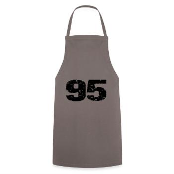 95 Number Leotard - Cooking Apron - grey - Front - AI Model Male 185 dark (185cm)