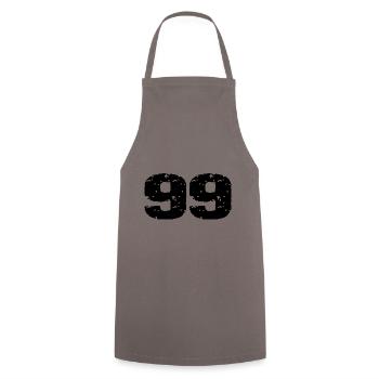99 Maillot numéro - Tablier de cuisine - gris - Devant - AI Model Male 185 dark (185cm)