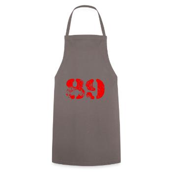 89 Number Symbol - Cooking Apron - grey - Front - AI Model Male 185 dark (185cm)