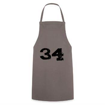 Maillot 34 Numéro - Tablier de cuisine - gris - Devant - AI Model Male 185 dark (185cm)