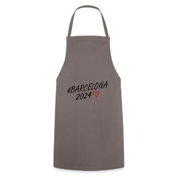 Barcelone 2024 Heart Trip - Tablier de cuisine - gris - Devant - AI Model Male 185 dark (185cm)