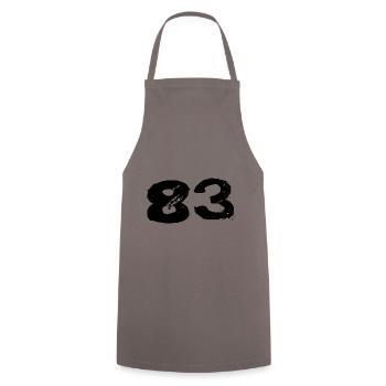 83 Maillot numéro - Tablier de cuisine - gris - Devant - AI Model Male 185 dark (185cm)