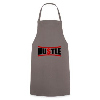 Hustle Spruch - Kochschürze - Grau - Vorne - AI Model Male 185 dark (185cm)