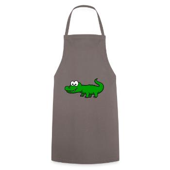 Alligator Comic Animal - Cooking Apron - grey - Front - AI Model Male 185 dark (185cm)