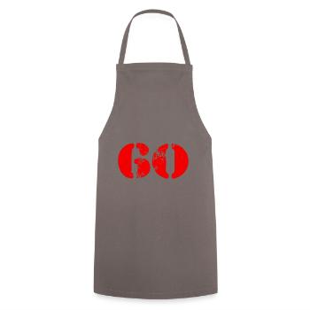 60 number symbol - Cooking Apron - grey - Front - AI Model Male 185 dark (185cm)