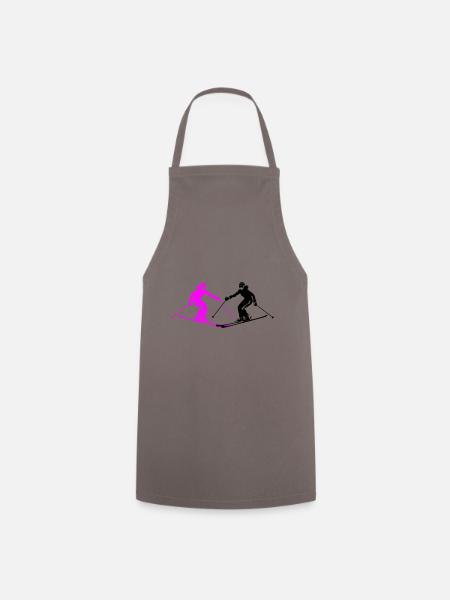 Ski Ski Femme Silhouette - Tablier de cuisine - gris