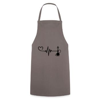 Bong Pulse Heart Love - Cooking Apron - grey - Front - AI Model Male 185 dark (185cm)