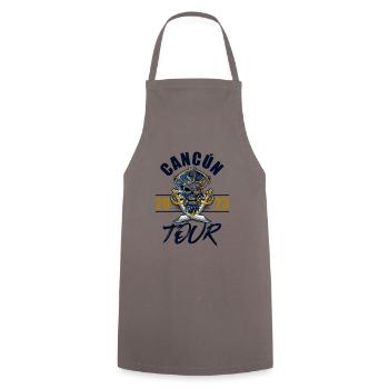Cancun 2023 Skeleton - Cooking Apron - grey - Front - AI Model Male 185 dark (185cm)