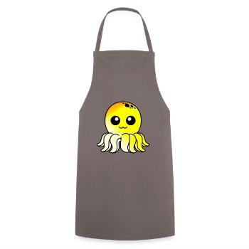 Krake Comic Tier - Kochschürze - Grau - Vorne - AI Model Male 185 dark (185cm)