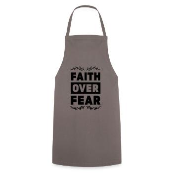 La foi biblique plutôt que la peur - Tablier de cuisine - gris - Devant - AI Model Male 185 dark (185cm)