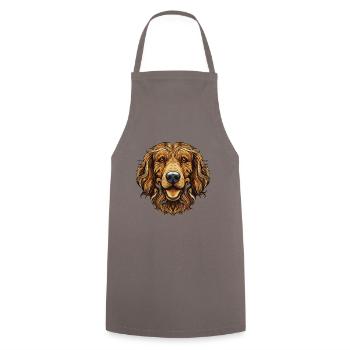 Portrait de chien Golden Retriever - Tablier de cuisine - gris - Devant - AI Model Male 185 dark (185cm)