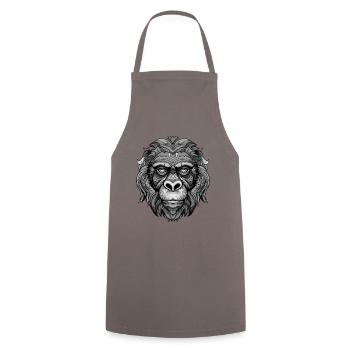 Gorilla Portrait - Cooking Apron - grey - Front - AI Model Male 185 dark (185cm)