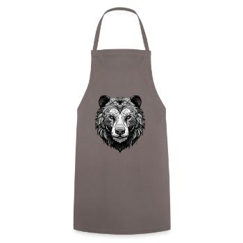 Polar Bear Portrait Polar Bear - Cooking Apron - grey - Front - AI Model Male 185 dark (185cm)