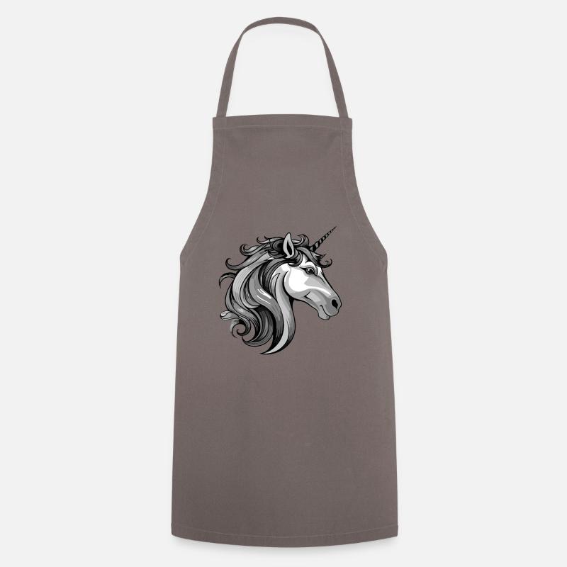 Einhorn Portrait - Kochschürze - Grau