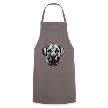 Kangal Hund Portrait - Kochschürze - Grau - Vorne - AI Model Male 185 dark (185cm)