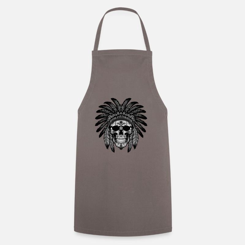 Chef indien Apache Skull - Tablier de cuisine - gris