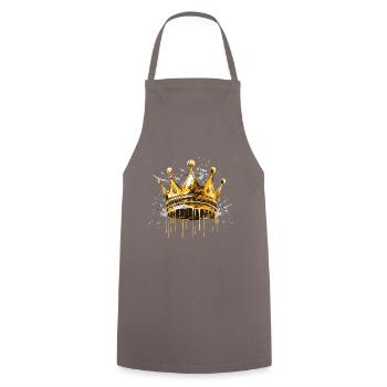 Crown Symbol Gold King - Cooking Apron - grey - Front - AI Model Male 185 dark (185cm)