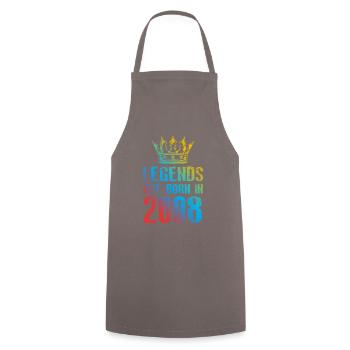 2008 Legends Born in - Cooking Apron - grey - Front - AI Model Male 185 dark (185cm)