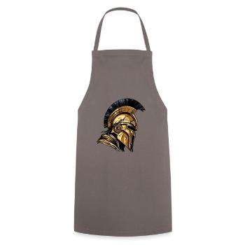 Spartan Helmet Gladiator Sparta Warrior - Cooking Apron - grey - Front - AI Model Male 185 dark (185cm)