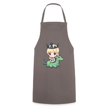 Prinzessin Drache Comic - Kochschürze - Grau - Vorne - AI Model Male 185 dark (185cm)