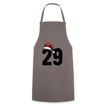 29 Zahl Weihnachten - Kochschürze - Grau - Vorne - AI Model Male 185 dark (185cm)