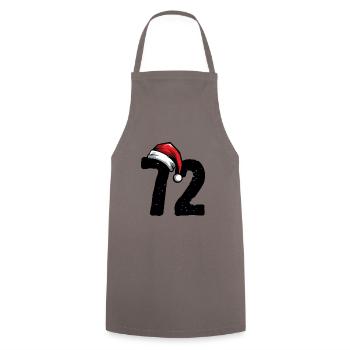72 Zahl Weihnachten - Kochschürze - Grau - Vorne - AI Model Male 185 dark (185cm)