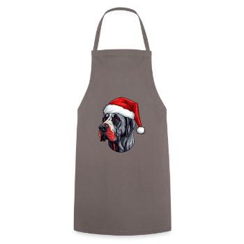Great Dane Dog Head Christmas Portrait - Cooking Apron - grey - Front - AI Model Male 185 dark (185cm)