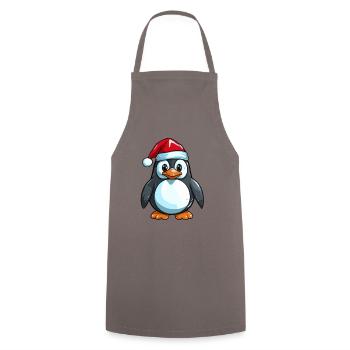 Penguin Comic Christmas - Cooking Apron - grey - Front - AI Model Male 185 dark (185cm)