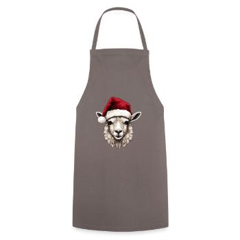 Alpaka Weihnachten Porträt Llama Xmas - Kochschürze - Grau - Vorne - AI Model Male 185 dark (185cm)
