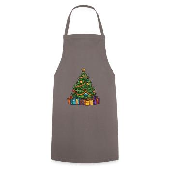Tanne Weihnachten Weihnachtsbaum - Kochschürze - Grau - Vorne - AI Model Male 185 dark (185cm)