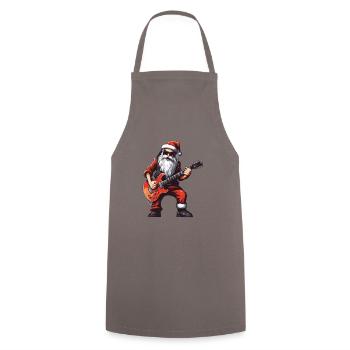 Santa Claus Guitar Santa - Cooking Apron - grey - Front - AI Model Male 185 dark (185cm)
