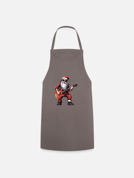 Santa Claus Guitar Santa - Cooking Apron - grey