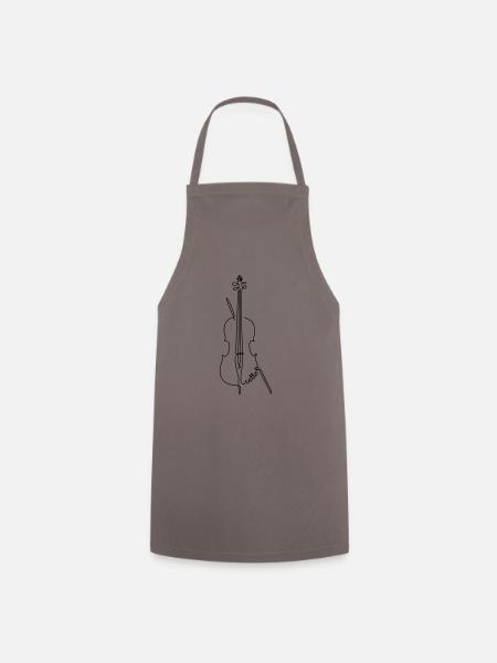 one line cello - Kochschürze - Grau