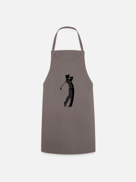Golfer-Silhouette - Kochschürze - Grau