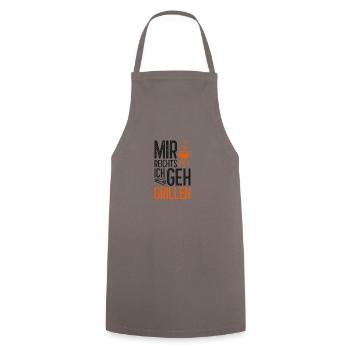 Ich geh grillen Geschenk BBQ Chef - Kochschürze - Grau - Vorne - AI Model Male 185 dark (185cm)