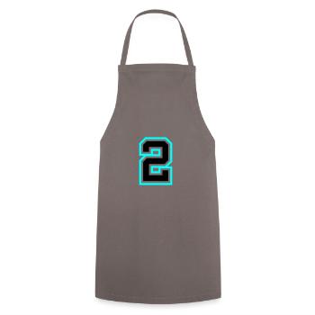2 Zahl symbol - Kochschürze - Grau - Vorne - AI Model Male 185 dark (185cm)