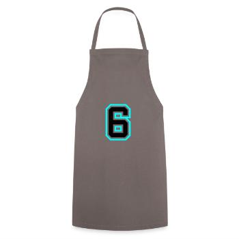 Symbole à 6 chiffres - Tablier de cuisine - gris - Devant - AI Model Male 185 dark (185cm)