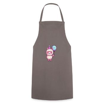 Alpaca Llama Birthday Comic - Cooking Apron - grey - Front - AI Model Male 185 dark (185cm)