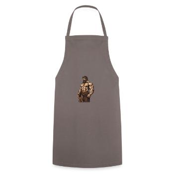 Muscles Bodybuilder Workout Gym - Cooking Apron - grey - Front - AI Model Male 185 dark (185cm)
