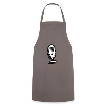 Mikrofon Symbol - Kochschürze - Grau - Vorne - AI Model Male 185 dark (185cm)