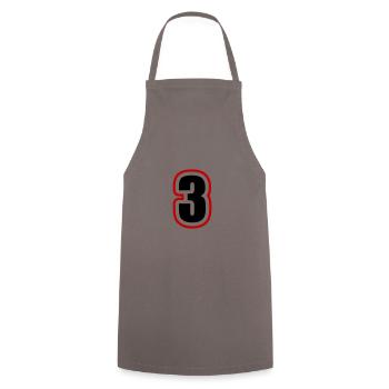 3 Number College - Cooking Apron - grey - Front - AI Model Male 185 dark (185cm)